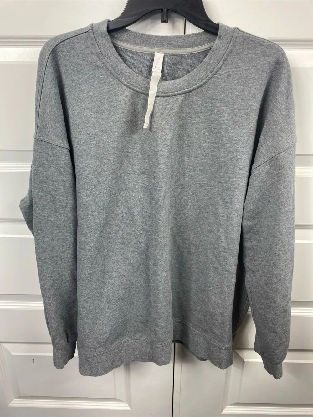 Lululemon Perfectly Oversized Crew Neck Sweatshirt Blue Linen Cotton Terry Sz 10